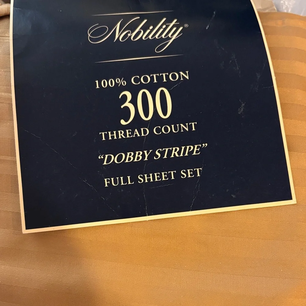 Sheet set 4 piece Nobility 300 thread count new cotton Dobby Stripe